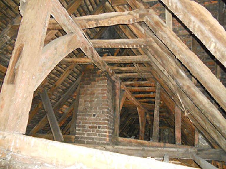 Timber structure dating to the medieval period (14th century) from a shop in north London (Image courtesy of Martin Bridge)