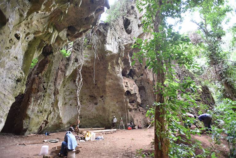 Fieldwork exploring East African caves and rockshelters