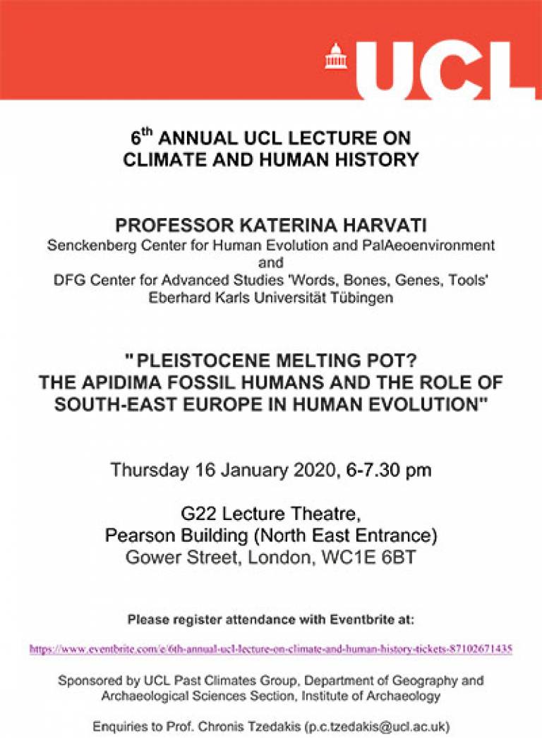 6th Annual UCL Lecture on Climate Change and History