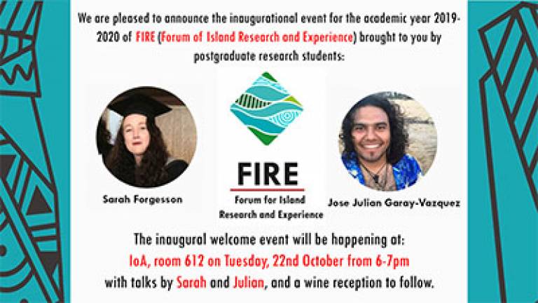 Forum of Island Research and Experience (FIRE) inaugural event for 2019/20