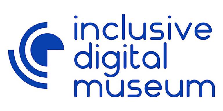 Website logo for Inclusive Digital Museum Innovation network, blue text on white background