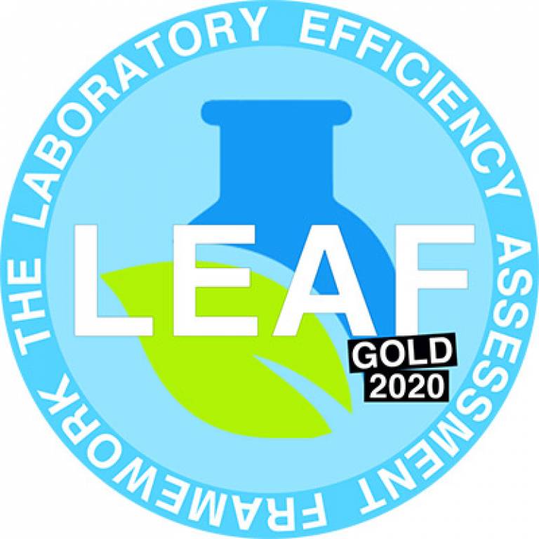 LEAF Gold Award logo (Laboratoey Efficientcy Assessment Framework)