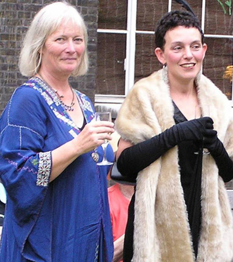 Lisette Petrie (left) at an event at UCL (Image copyright: Friends of the Petrie Museum)