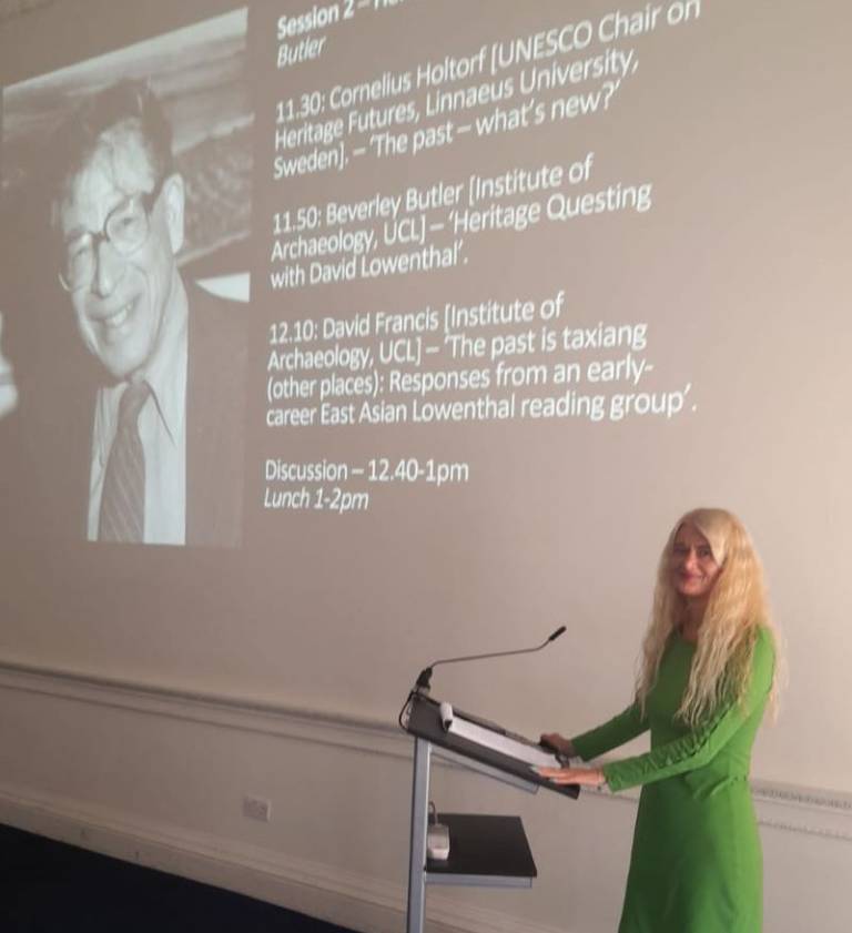Beverley Butler (UCL Institute of Archaeology), co-organiser of the David Lowenthal Memorial Symposium (Sept 2022)