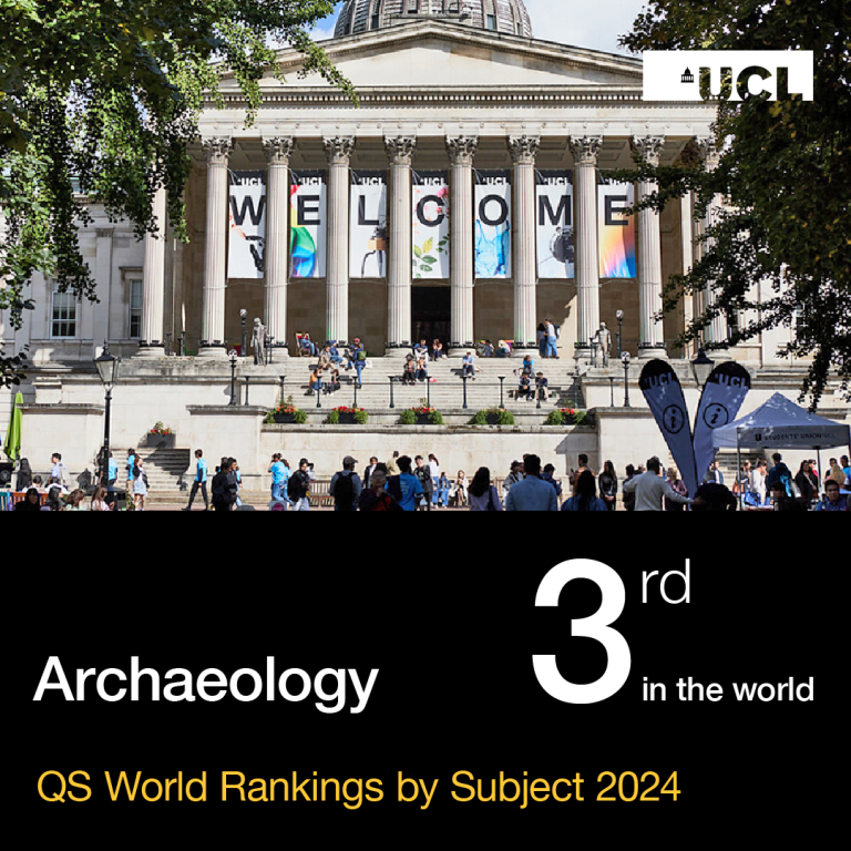 QS World University Ranking 2024 infographic - image of a portico building with a colourful welcome banner displayed and lots of people in the foreground