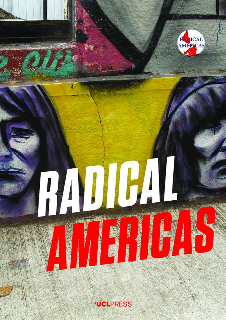 Cover of Radical Americas (a very colourful graffiti image including two faces, painted on cement), an Open Access journal published by UCL Press