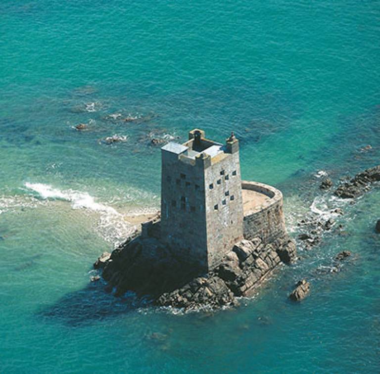 Seymour Tower, an 18th Century fortification near the Violet Bank, Channel Islands