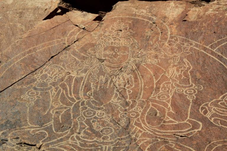 Tamgaly Tas rock art site along the medieval trade routes