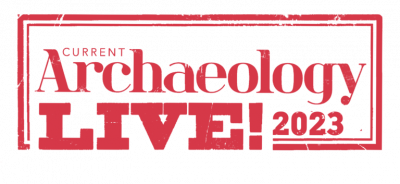 Current Archaeology Live! 2023 event logo red text on a white background