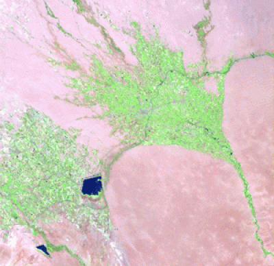 Setillite image of Murgab delta