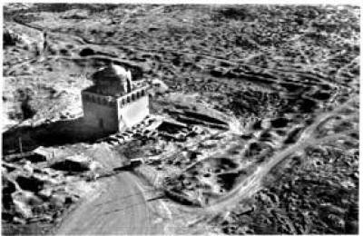 Aerial photo of the Mausoleum of Sultan Sanjar