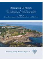 Blue bookcover with a central image of a coastal/island landscape