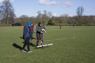 Geophysical survey techniques in practise on a site in St Albans 