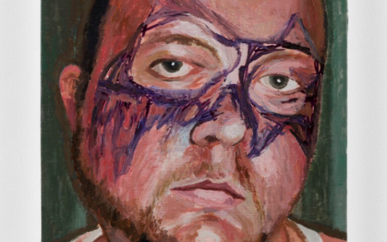 a painting of a man with facepaint on