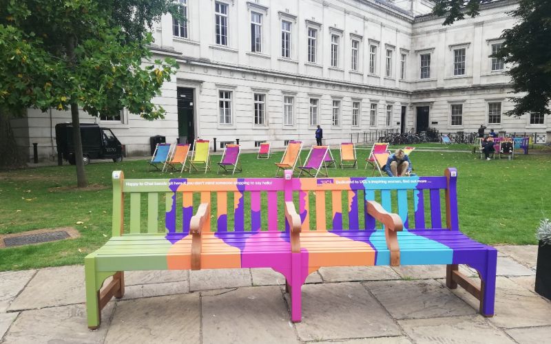 UCL Astrea's Happy to Chat bench in the Main Quad
