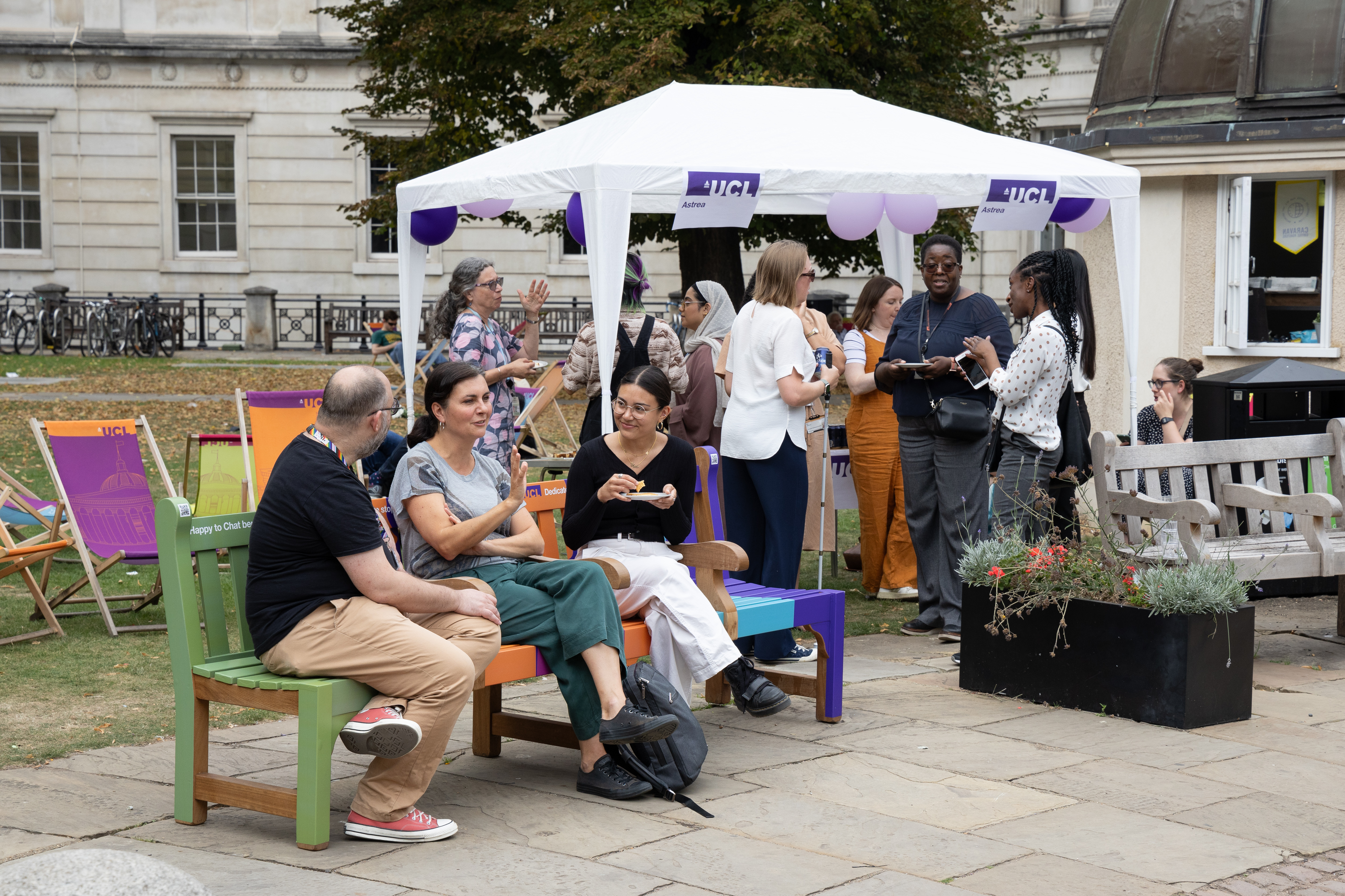 Launch of the Happy to Chat bench in the UCL Main Quad