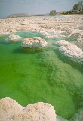 Salt deposits in the Dead Sea