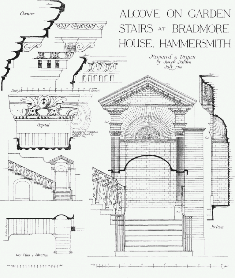 Illustration showing architectural details