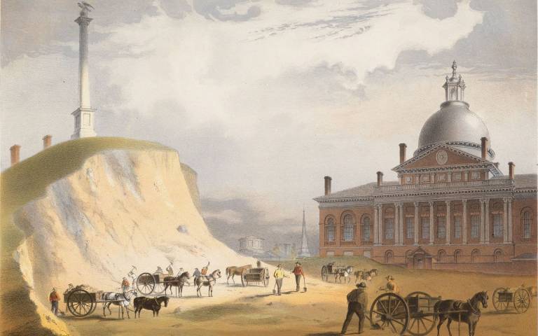 Image: ‘Workers levelling Beacon Hill, Boston’, JH Bufford, 1858 