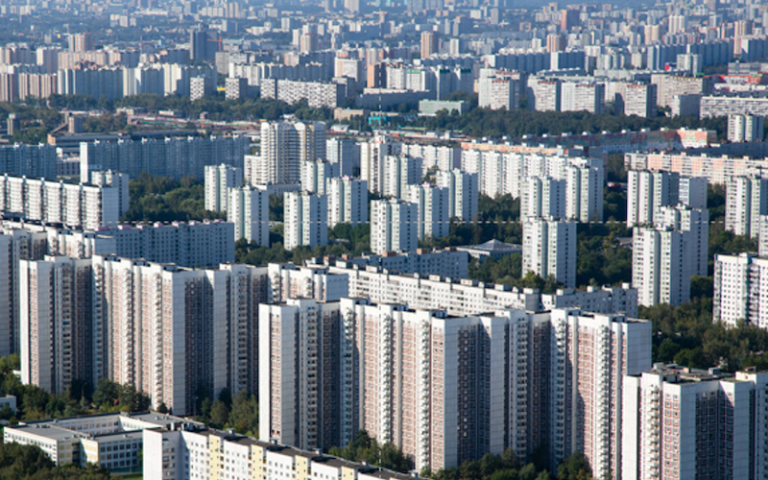 Top view of a residential area of the city of Moscow, Russia (2012), © Nikolay Vinokurov / Photobank Lori, August 22, 2012
