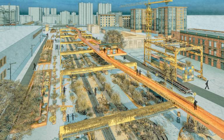 Image: 'Rewilding Beijing by Rail' by Yilun Cao, Landscape Architecture MLA, Design Studio 5, Year 1