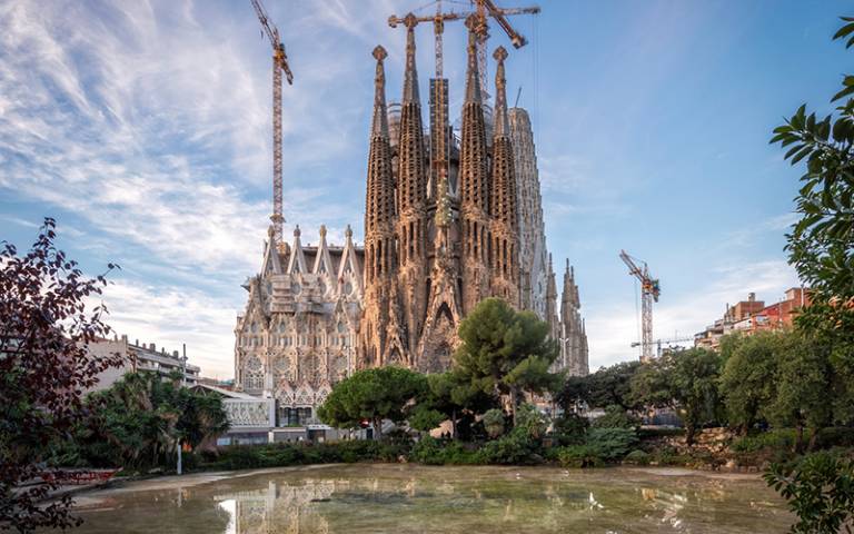 La Sagrada Familia, under construction.
