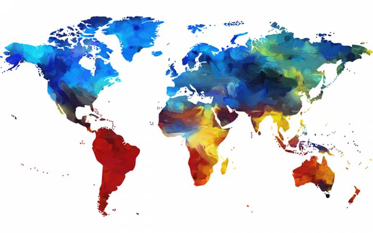 Colour map of the world