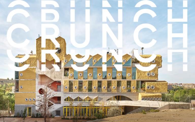 Image of Reggio School by Andrés Jaque / Office for Political Innovation overlaid with the word CRUNCH