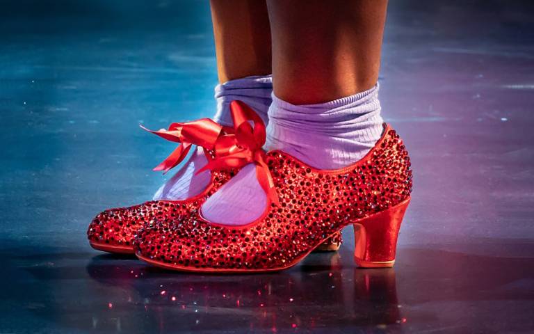 Dorothy’s Ruby Slippers made by Thomas Rowe, designed by Costume and Puppet Designer Rachael Canning for the theatrical production at the London Palladium - Photography by Marc Brenner.