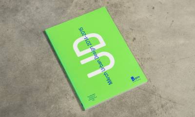 Cover of the MArch UD 2015 book on a concrete floor