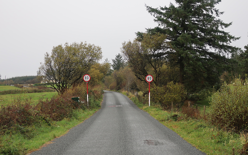 Public Road crossing the Irish Border, Cronolaghy, Co. Donegal, Ireland