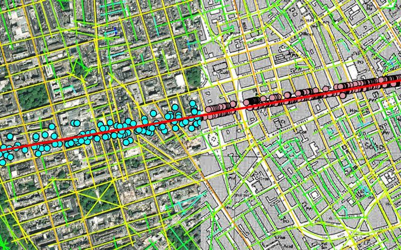 Global Axial Analysis of Oxford Street & Distribution of Oxford Street Activities in 1970 and 2020: 27 July 2020, processed and visualised by Farbod Afshar Bakeshloo.