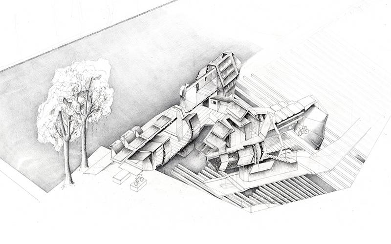'The Bike Hangout' by Christian Coackley, Architecture BSc Year 1, The Bartlett School of Architecture