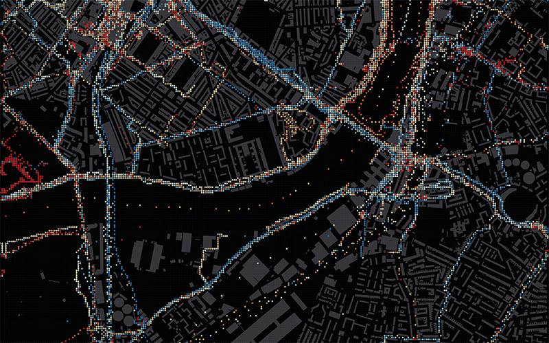 Pedestrian data traces in London, 2019