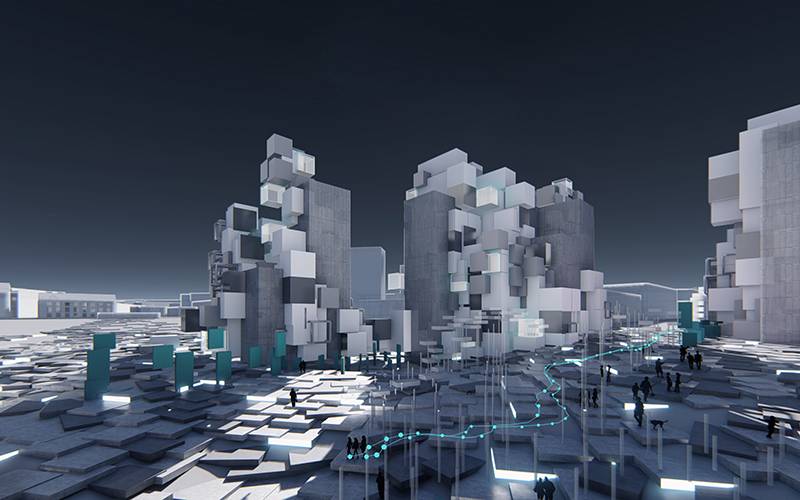 'Visual Dislocation', by Urban Design Research Cluster 14. Piyush Prajapati, Xi Wang, Lingzhao Wei, Han Wu