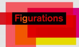 Blocks of colours in pink, red, yellow which overlap. The title figurations is in black over the top.
