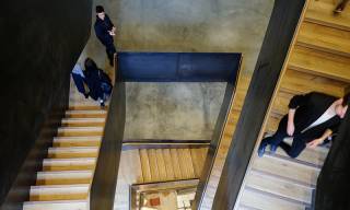 View down between the staircases at The Bartlett School of Architecture