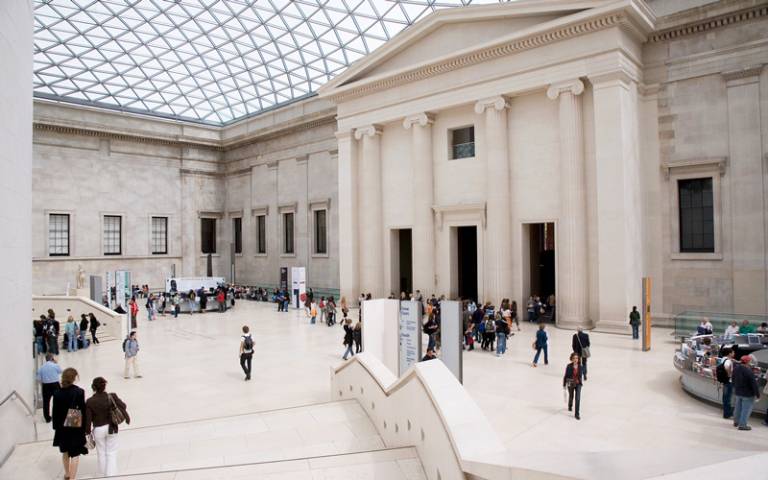 Visitors in the Great Court at the British Museum