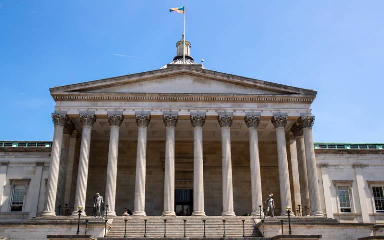 View of the portico of UCL's Wilkins building