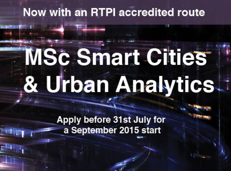 RTPI accredited MSc Smart Cities