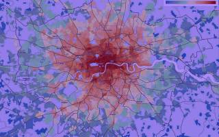 Heat map of London