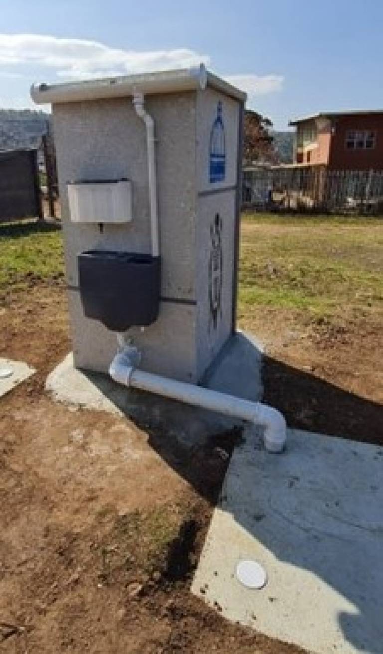 Pour flush toilet with rainwater harvesting design (Photo credit: PID, 2022)