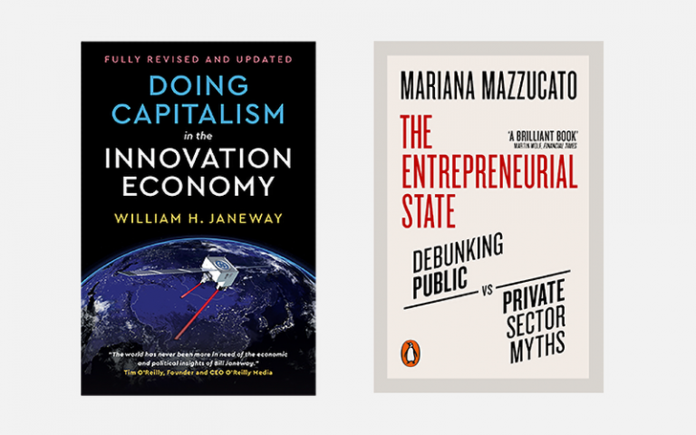 Cover images of Doing Capitalism and The Entrepreneurial State