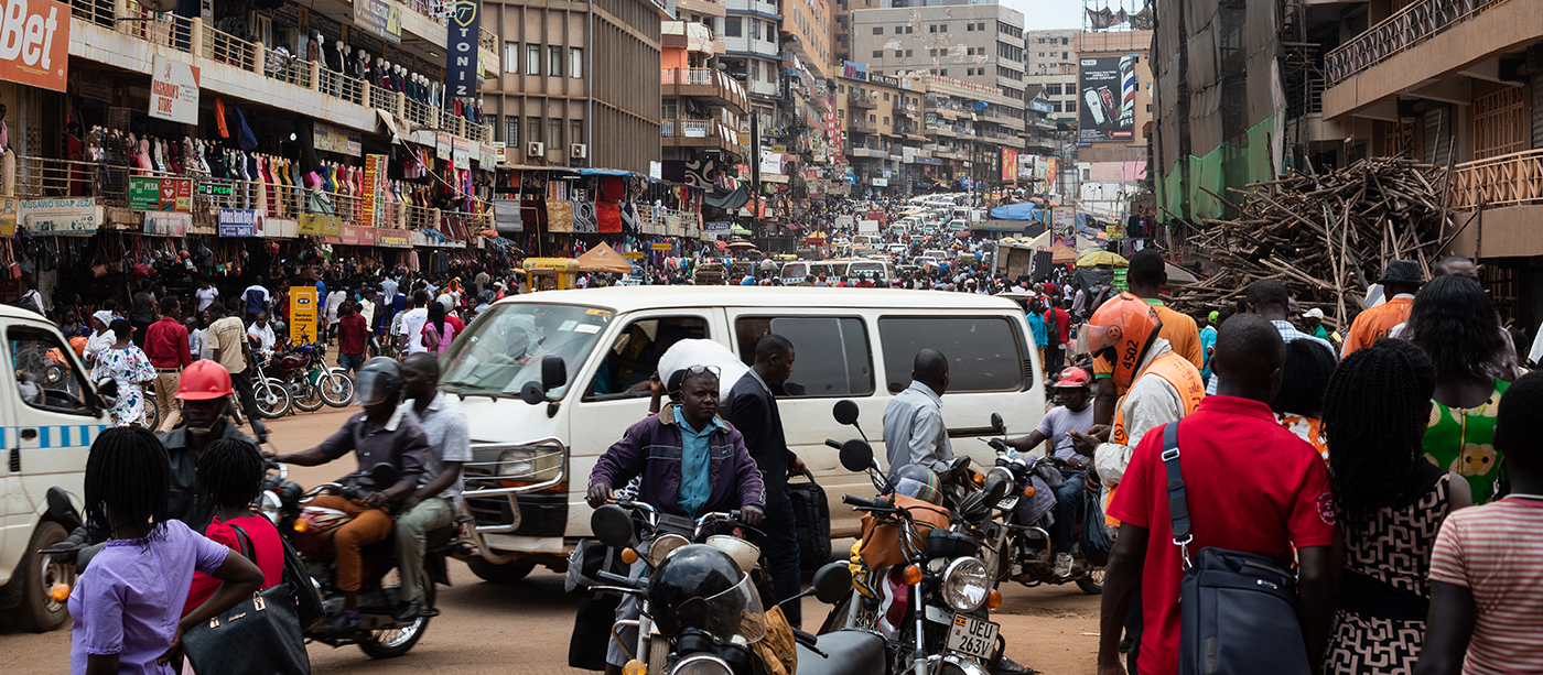Photo of a busy street in Kampala, Uganda