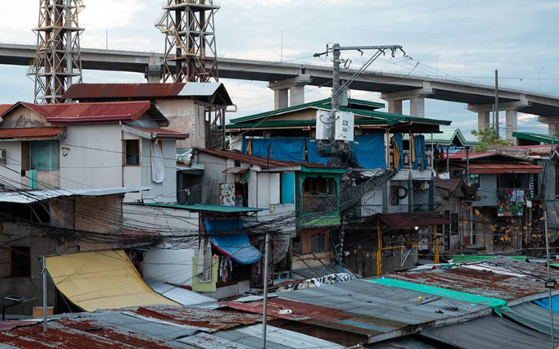 An informal settlement by a market in Cebu, Philippines
