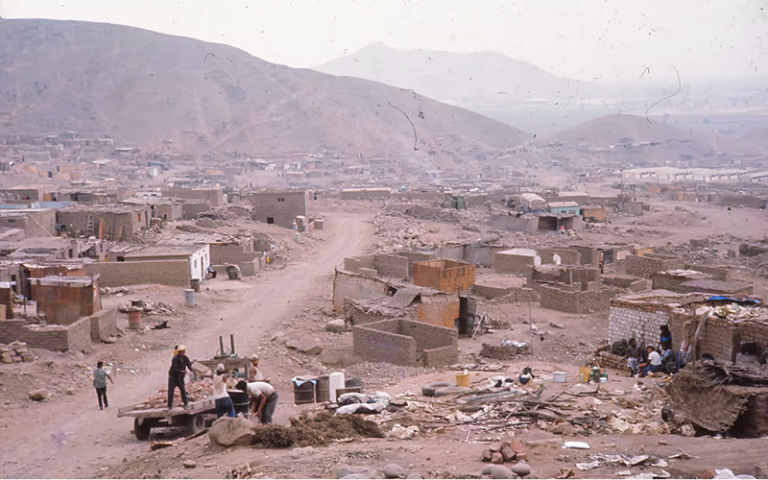 Housing in the El Ermitaño settlement, Lima, Peru, taken by John Turner as part of his research in 1963. Photograph: John FC Turner.