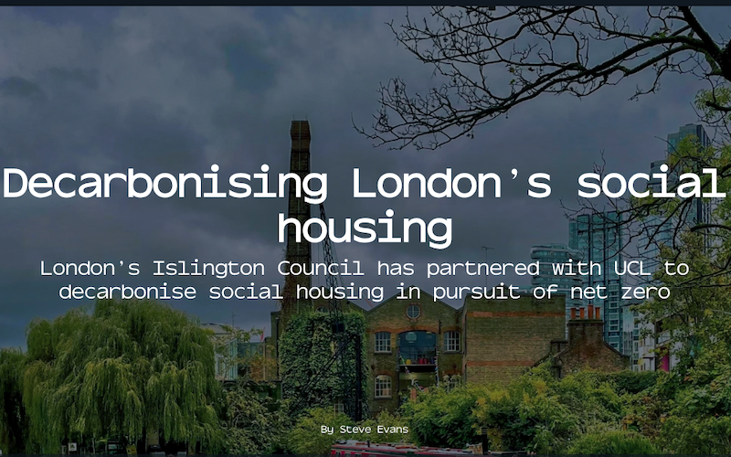 Cover image for the Bartlett Review story, 'Decarboninsing London's social housing'