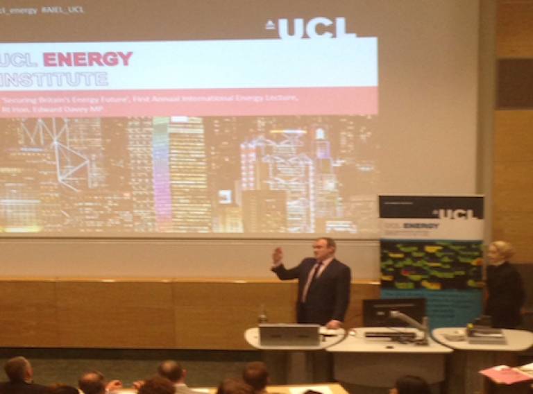 Rt Hon. Edward Davey MP speaks at UCL-Energy event