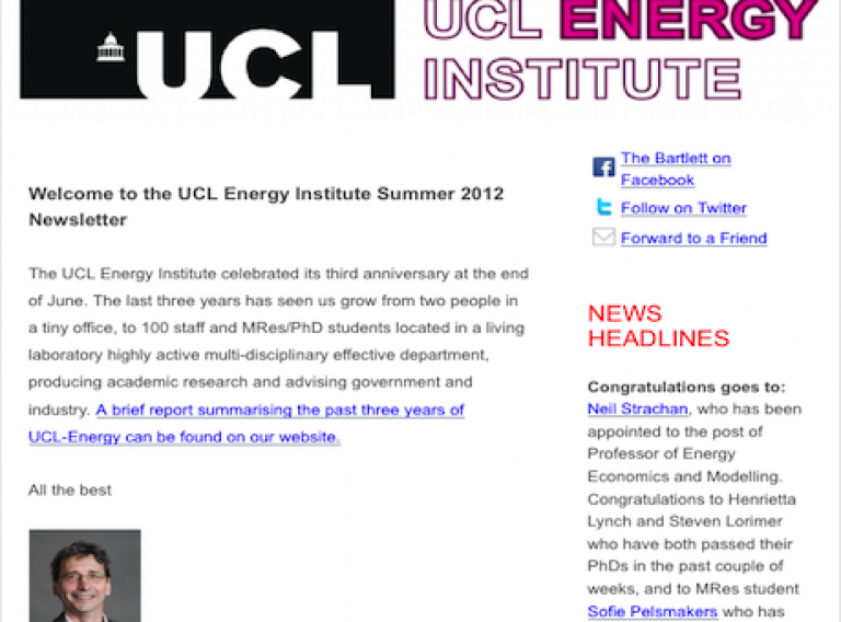 UCL-Energy Summer 2012 newsletter