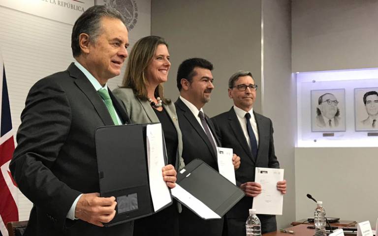 Signing of MOU with representatives from the UK and Mexico